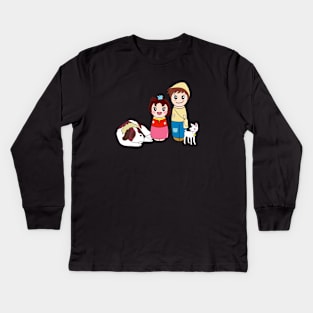 Kokeshis Heidi and Peter Kids Long Sleeve T-Shirt